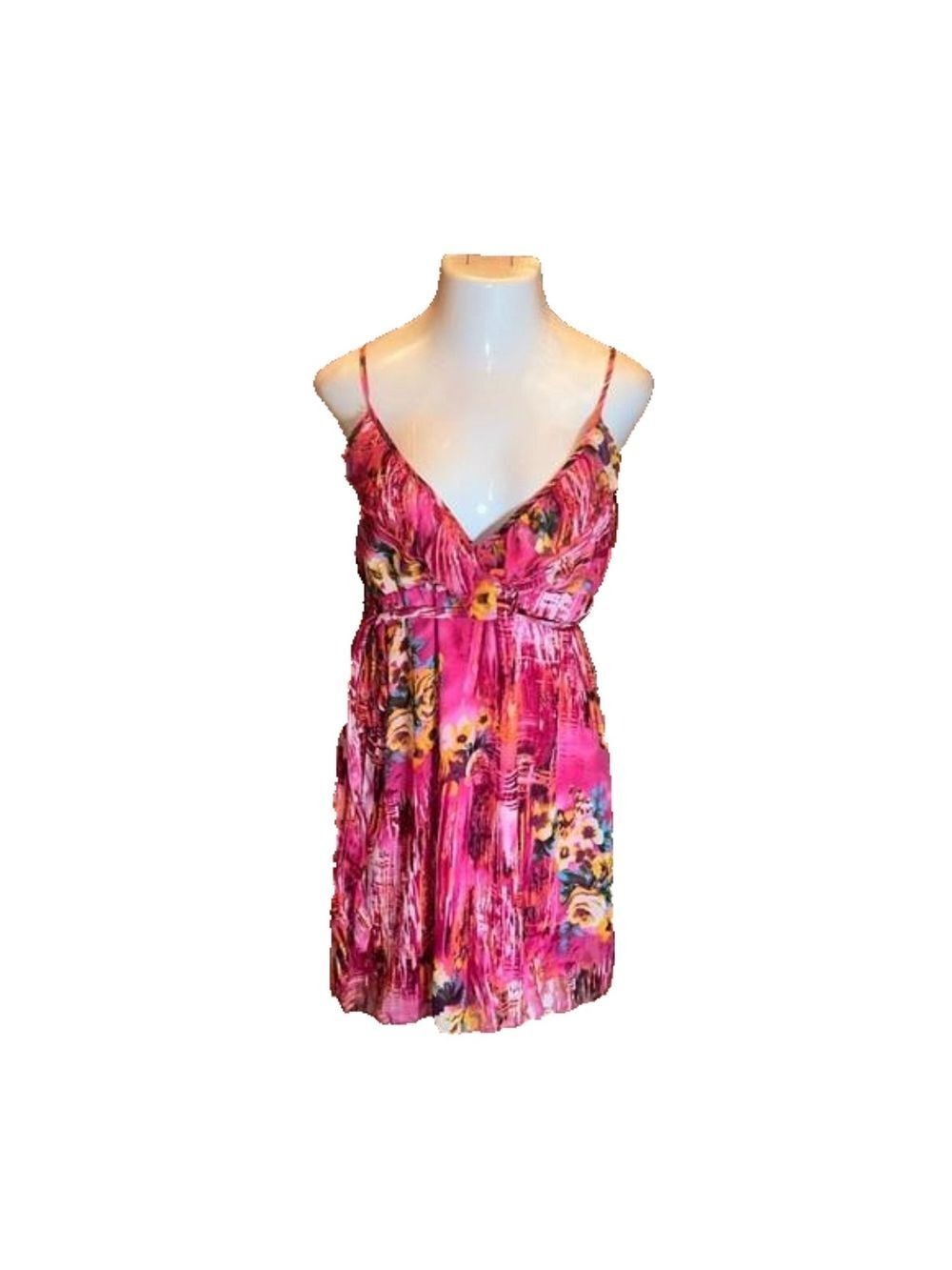 DOTS Hot Pink Floral Print Sundress Size L